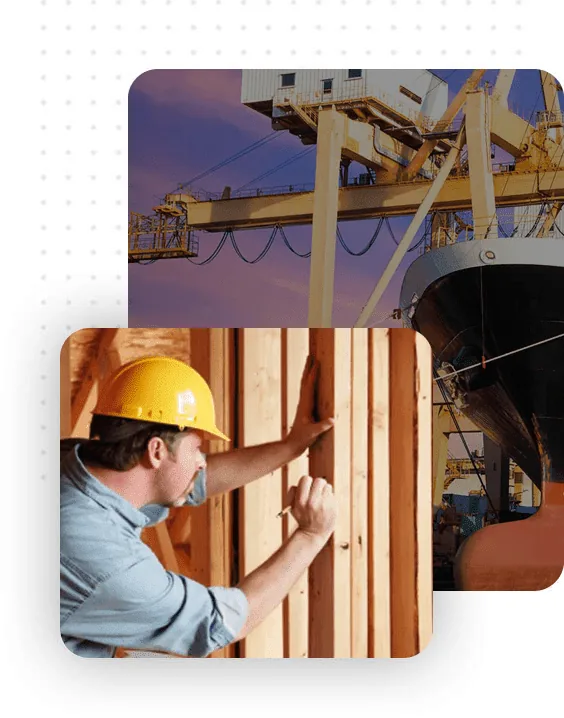 Contractor building a wood frame structure